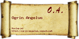 Ogrin Angelus névjegykártya